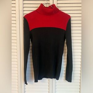 Lauren Ralph Lauren Woman Medium Colorblock Turtleneck Sweater 90s Valentines